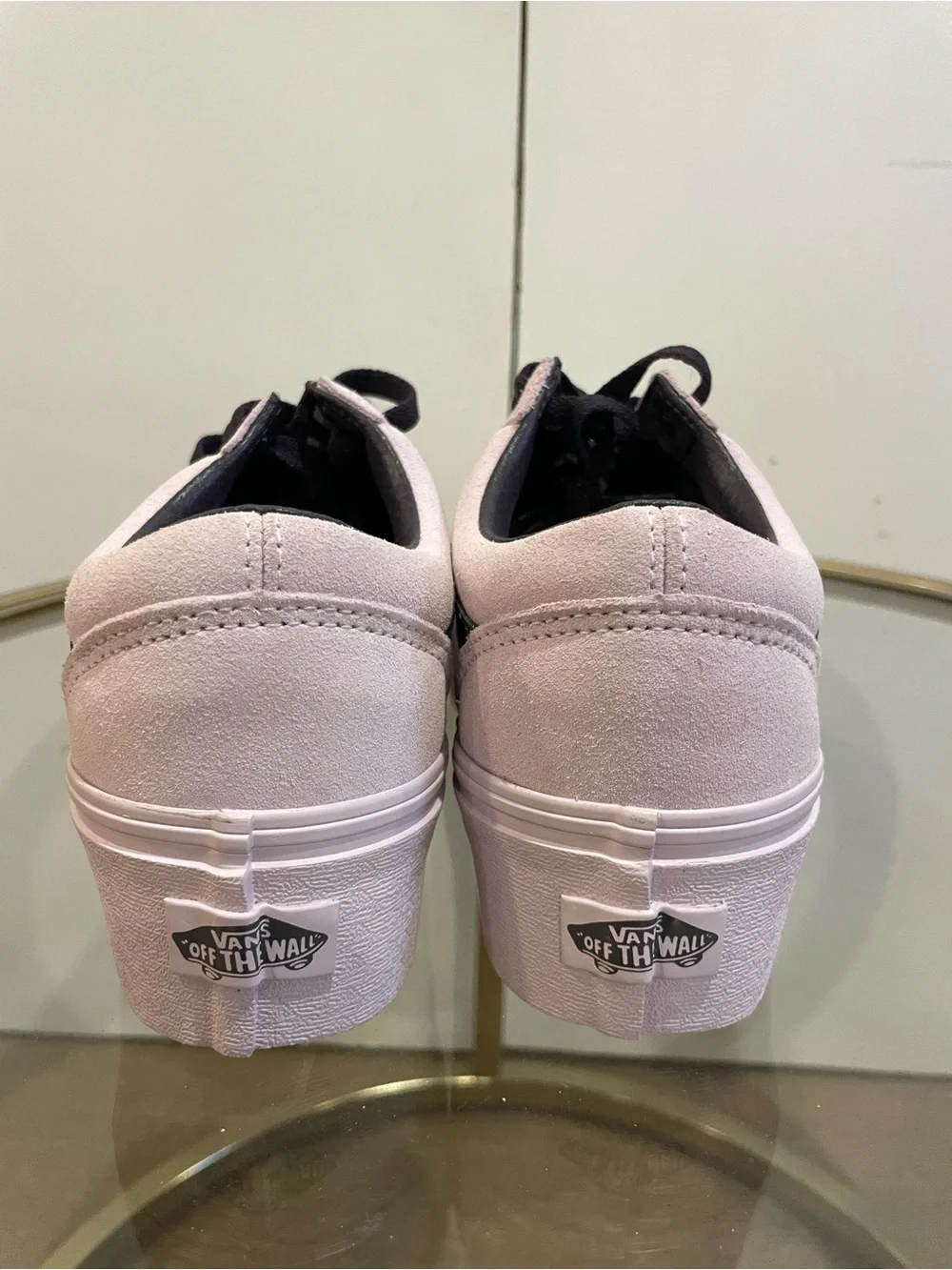 Vans Old Skool Stackform Platform Shoes Lavender Suede Women 7